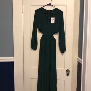Hunter green maxi cutout dress. Forever 21